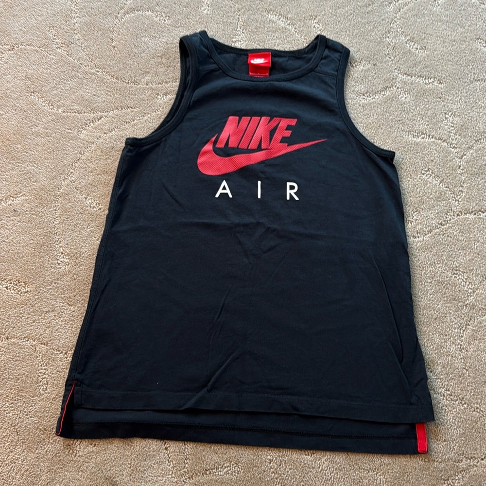 NIKE Air Youth L Black, White & Red Tank Top